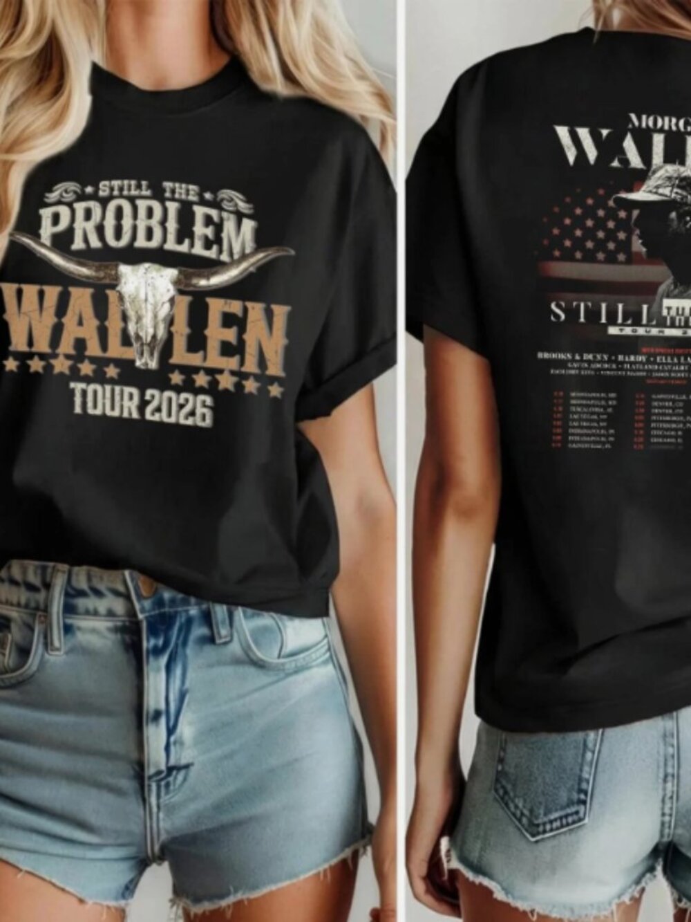 Morgan Wallen Still The Problem Tour 2026 Graphic Black T-Shirt